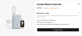 Combo Smart Band 9 Active + Redmi Buds 4 Active y Power Bank por $759