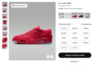 Tenis Nike Air Jordan 4 RM por $1,799