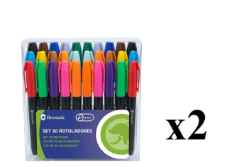 2 x Bismark Set 30 Rotuladores Punta 3mm Colores Surtidos por 3€