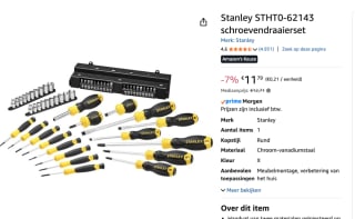 Stanley Gereedschap - 57-delig voor €11,79 bij Amazon