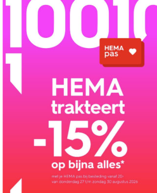15% korting op bijna alles bij Hema