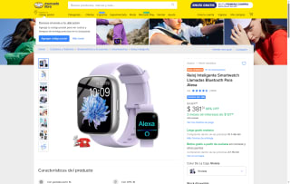 Reloj Inteligente con Llamadas y Alexa por $381 | Oferta Mercado Libre