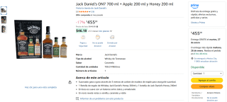 Jack Daniel's Honey 2x200ml por $455 | Amazon