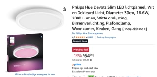 Philips Hue Devote Plafondlamp - White and Color voor €64,99 bij Amazon