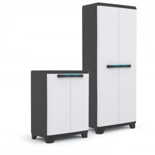 Pack Armario Alto 68x39x173 cm + Bajo 68x39x90 cm Keter Linear por 69€
