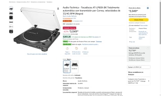 Tocadiscos Audio-Technica AT-LP60X-BK por $3,049 | Amazon