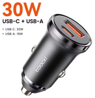 Cargador de Coche Toocki 30W USB C+A por $12 en AliExpress