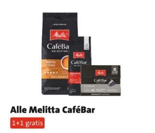 1+1 gratis op Alle Melitta CaféBar bij de jumbo