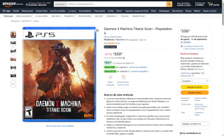 Daemon X Machina Titanic Scion PS5 por $350 | Oferta Amazon