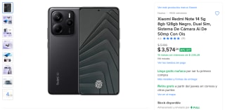 Xiaomi Redmi Note 14 5G 128GB por $3,574 en Mercado Libre