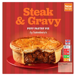 Sainsbury's Large Steak & Gravy Puff Pastry Pie 500g (Nectar)