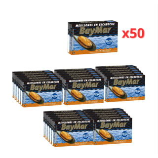 Baymar Mejillones en Escabeche 16/22 50 x 70g por 49.99€