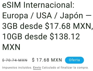 eSIM Internacional ChillaxSIM 3GB desde $18
