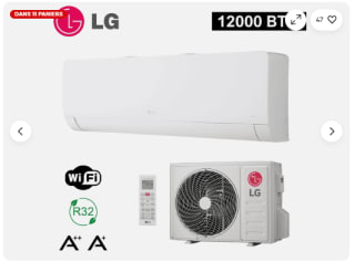 Climatiseur Lg libero wz mono split 12000 btu 3,5 kw a++/a+ wifi blanc mat à 488€