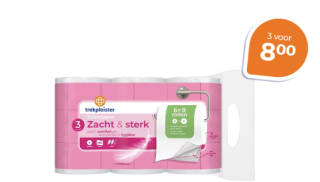 Trekpleister Zacht & Sterk 3-Laags Toiletpapier 3 x 6 rollen voor €8