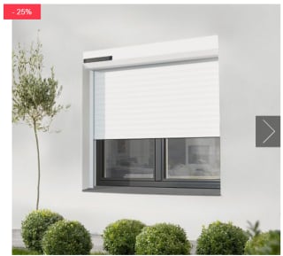 Volet roulant solaire sur mesure Rénovation Aluminium isolant à 93,68€