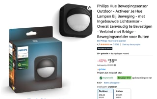 PHILIPS HUE Bewegingssensor outdoor voor €36 bij Amazon
