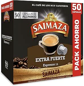 Saimaza Café Cápsulas Extra Fuerte, 50 Cápsulas Compatibles Nespresso por 8.45€