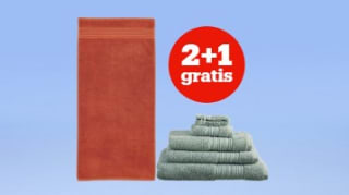 2+1 gratis op handdoeken bij Bol.