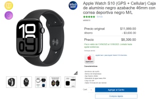 Apple Watch S10 46mm GPS en $8,399 | Oferta Costco