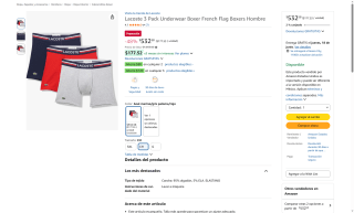 Pack 3 Calzoncillos Lacoste French Flag por $533 | Oferta Amazon