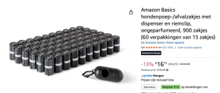 Amazon Basics hondenpoep-/afvalzakjes 900 stuks voor €16,75