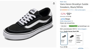 Vans Heren Brooklyn Suède Sneakers voor €35,95 bij Amazon