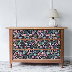 Hode Papel pintado autoadhesivo de pared con diseño de flores negro, 2.99€