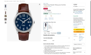 Reloj Timex Easy Reader 44mm Cuero Sintético por $570 | Amazon