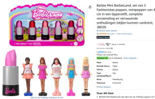Barbie Mini BarbieLand, set van 5 Fashionistas poppen voor €6,41 bij Amazon