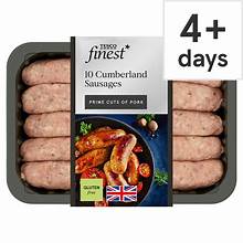 Tesco Finest British Cumberland Sausages 10 Pack Clubcard Price £3.50