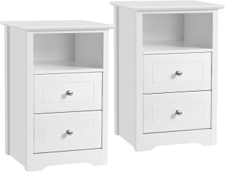 Yaheetech 2pcs Mesitas de Noche Blancas con 2 Cajones por 88.81€