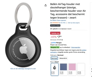 Belkin Classic AirTag sleutelhanger voor €7,99 bij Amazon