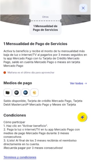 Rembolso de Una Mensualidad de Servicios | Mercado Pago