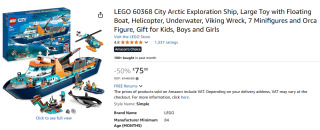 LEGO City Poolonderzoeksschip voor €75 bij Amazon
