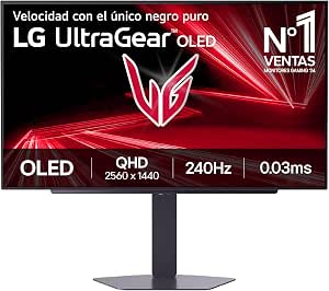 Monitor gaming 27" LG UltraGear OLED 27GX704A-B QHD 240Hz FreeSync por 379.95€