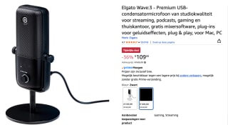 Elgato Wave:3 USB microfoon Zwart voor €109 bij Amazon