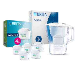 BRITA Jarra Filtrante, Modelo Aluna + 5 Filtros MAXTRA PRO por 33,13€
