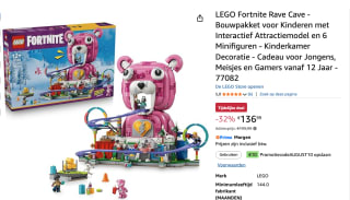 LEGO Fortnite Rave Cave (77082) voor €136,99 bij Amazon