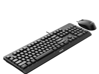 Philips Teclado + Ratón con cable Philips SPT6207BL/16 por 10.99€