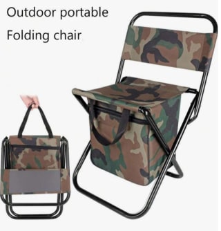 Silla de Pesca Plegable Portátil con Bolsa Térmica por 6.73€