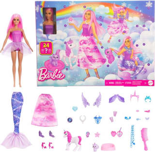 Barbie Adventskalendar met modepop + 24 accessoires voor €9,99 bij Bol