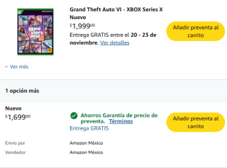 GTA VI para Xbox Series X/S por $1,549 | Amazon