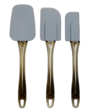 Amazon Basics Set of 3 Silicone Spatula, Grey/Gold pour 11,39€