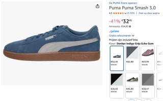 PUMA Smash 3.0 Unisex Sneakers voor €32,45 bij Amazon