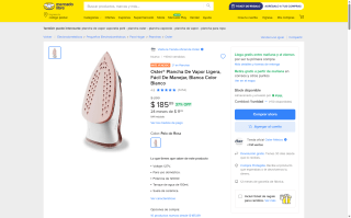 Oster Plancha De Vapor 1200W por $186 | Mercado Libre
