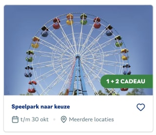 1+2 gratis op een Speelpark naar keuze voor Vriendenloterij VIPs