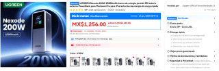 Power Bank UGREEN 20000mAh 130W por $936 | AliExpress