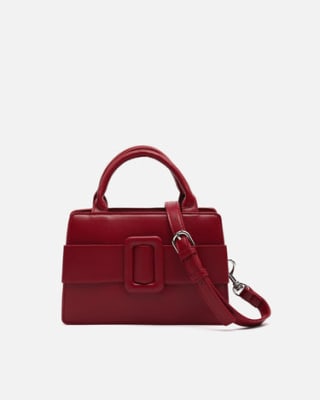 Bolso tote pequeño con asa bandolera color rojo extraíble 12€