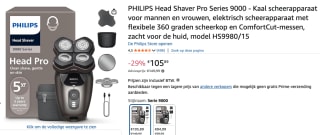 Philips Head Shaver Pro 9000 Series Premium scheerapparaat voor €105,89 bij Amazon